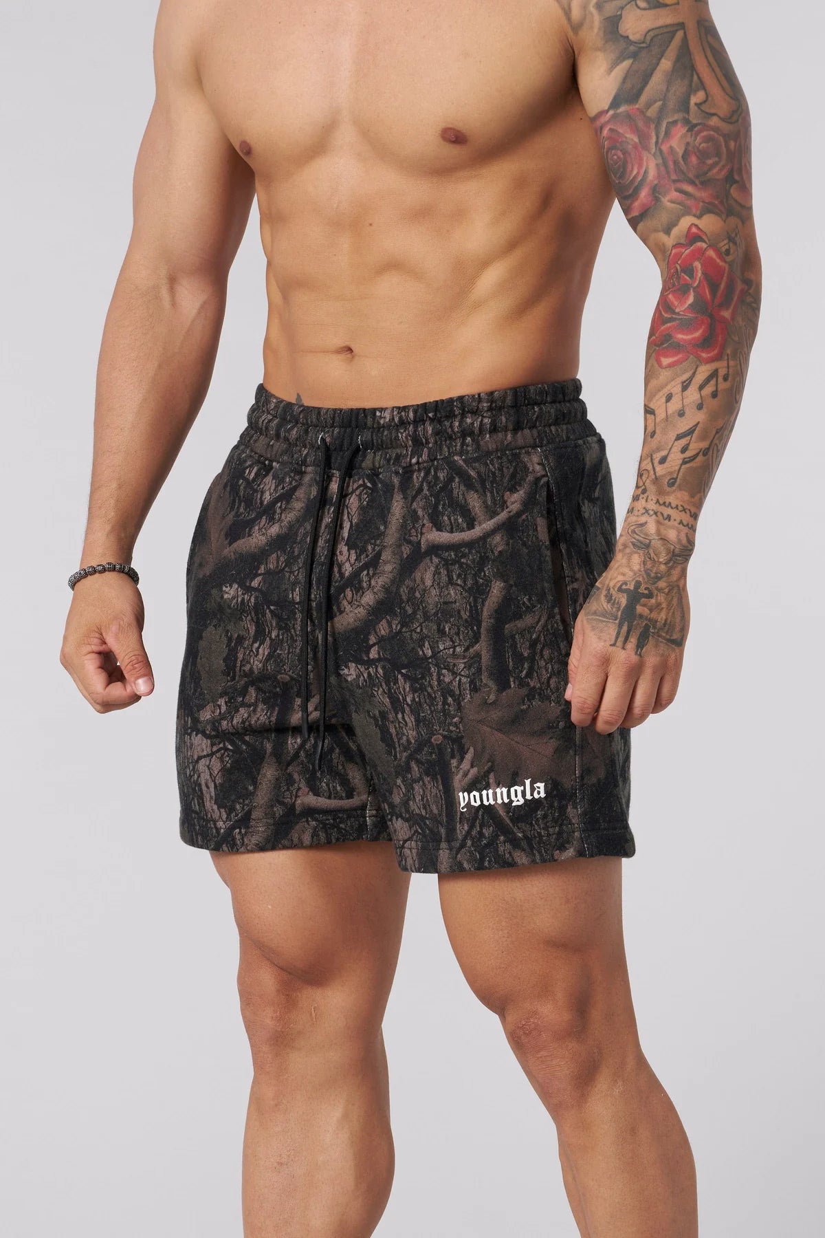 YoungLA Tree Camo Cotton Short Dark