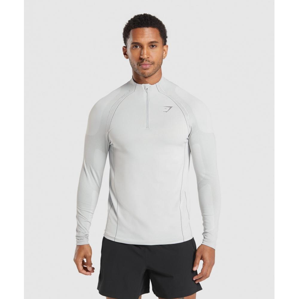 GymShark Vital Seamless Zip - Light Blanca