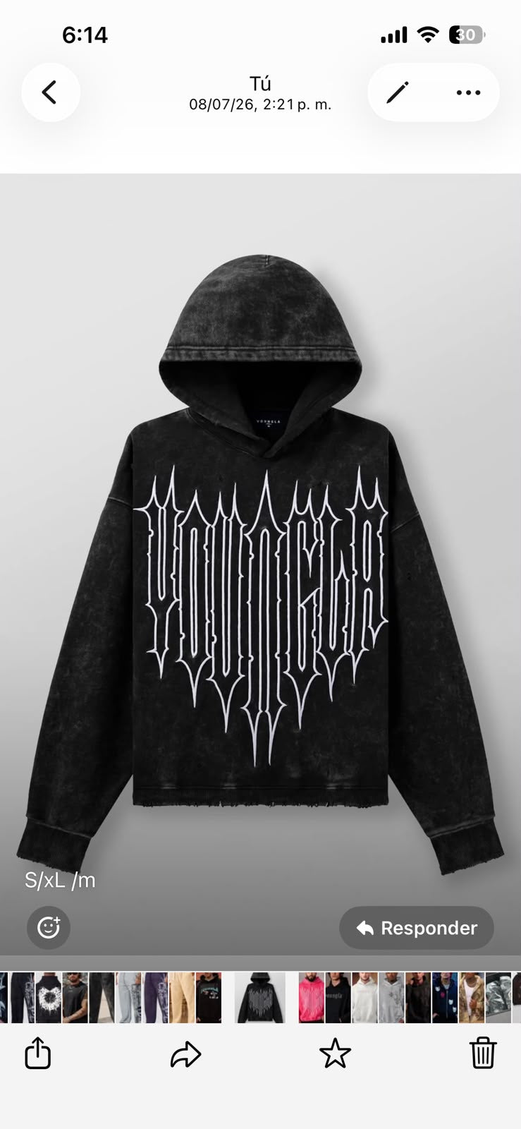 Revenge hoodie negra Youngla