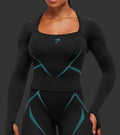 Gymshark Apex Lift Seamless Long Sleeve Crop top blue