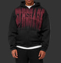 Gymshark Fade Graphic Zip Through Hoodie - Black/Sets Red