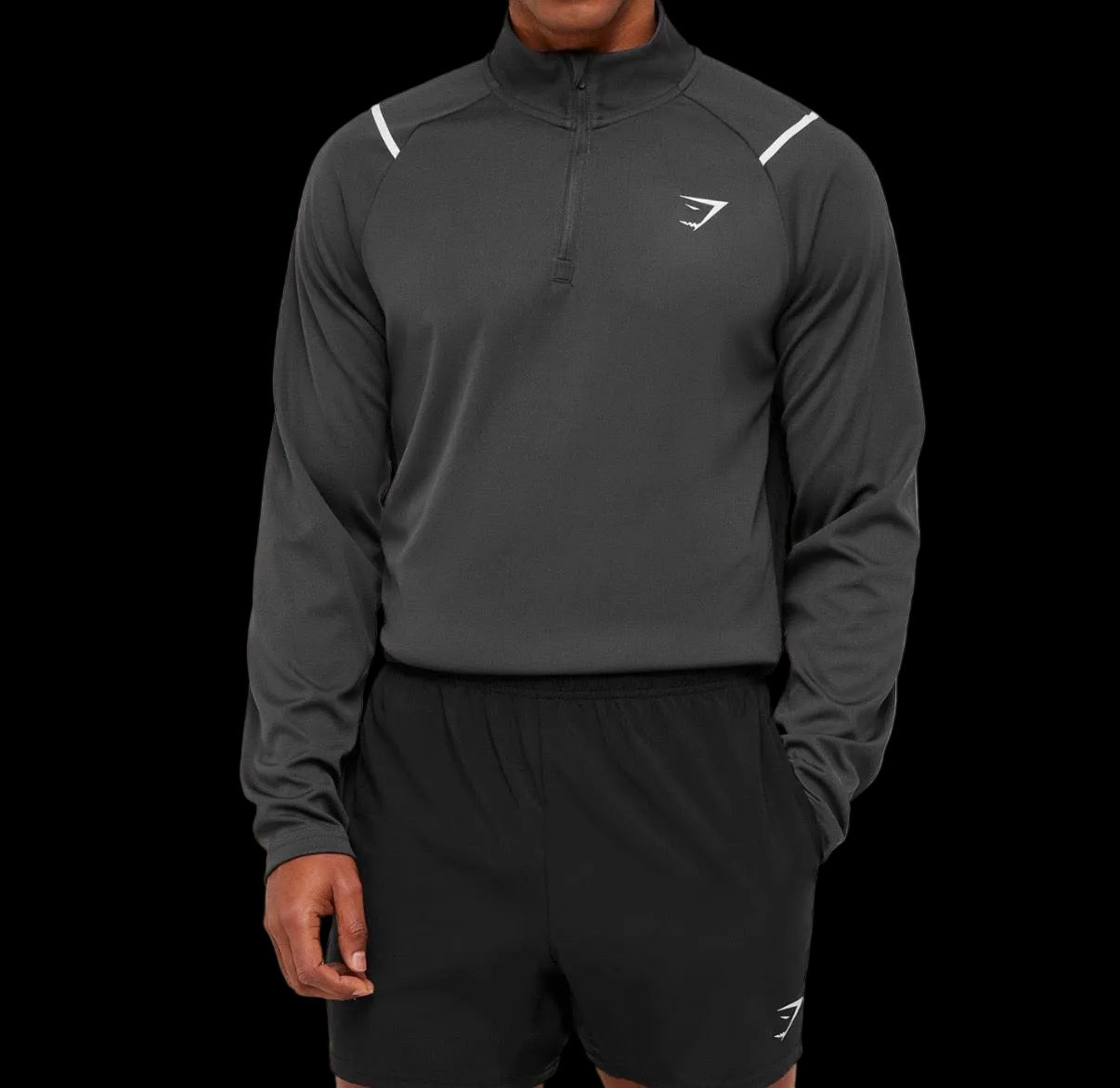 Gymshark Arrival Contrast 1/4 Zip - Grey/Black