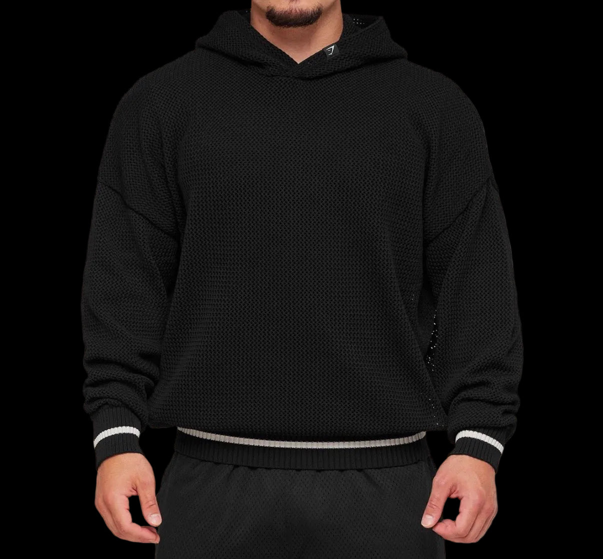 Gymshark Collective Crochet Style Hoodie - Black