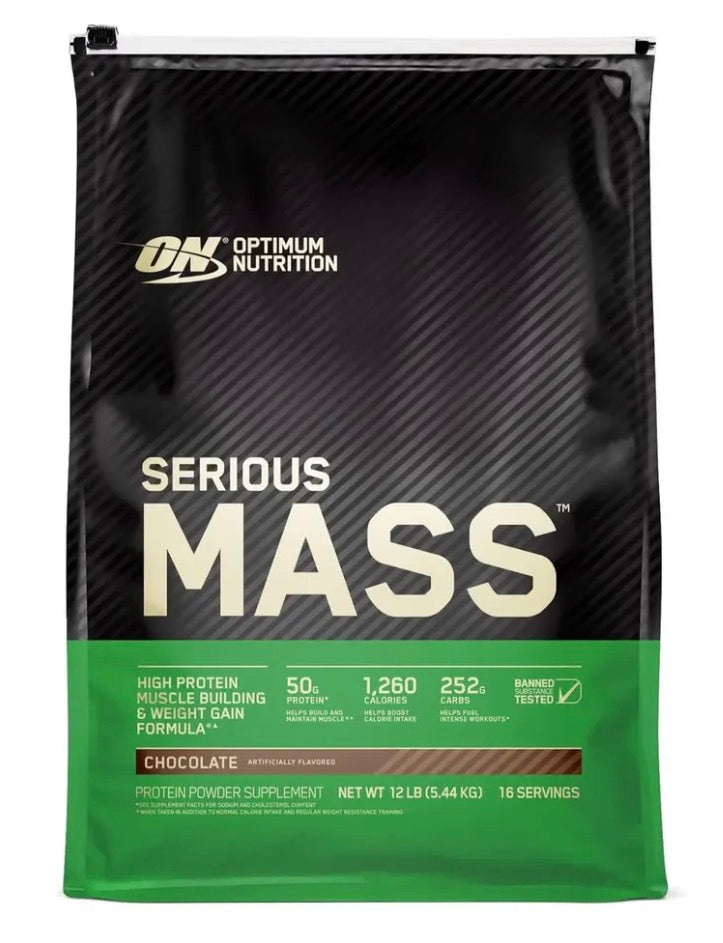 Suplemento en polvo Optimum Nutrition Carbohidratos de Serious Mass sabor chocolate
