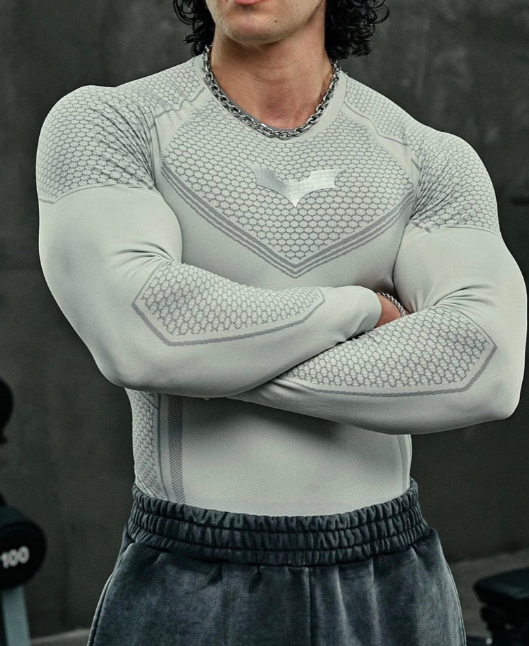 Batman Compression Longsleeves blanca