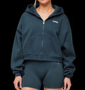 Cosy Luxe Zip Through Hoodie blue