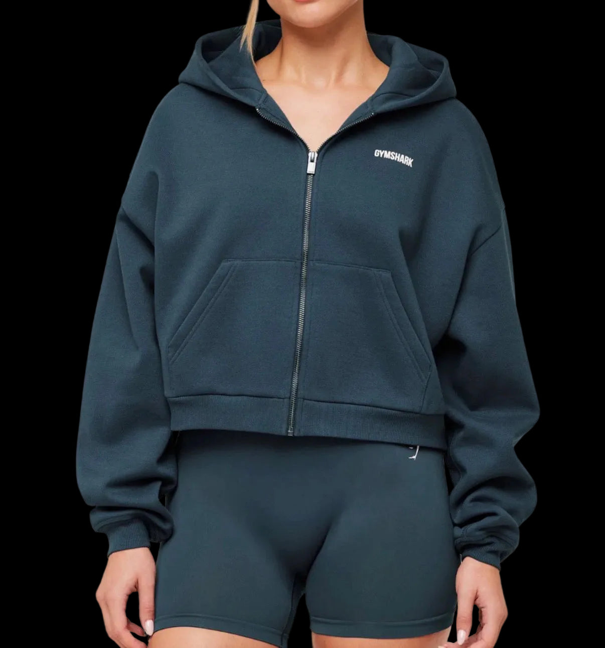 Cosy Luxe Zip Through Hoodie blue