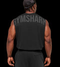 Gymshark Power Cut Off Tank - Black/Asphalt