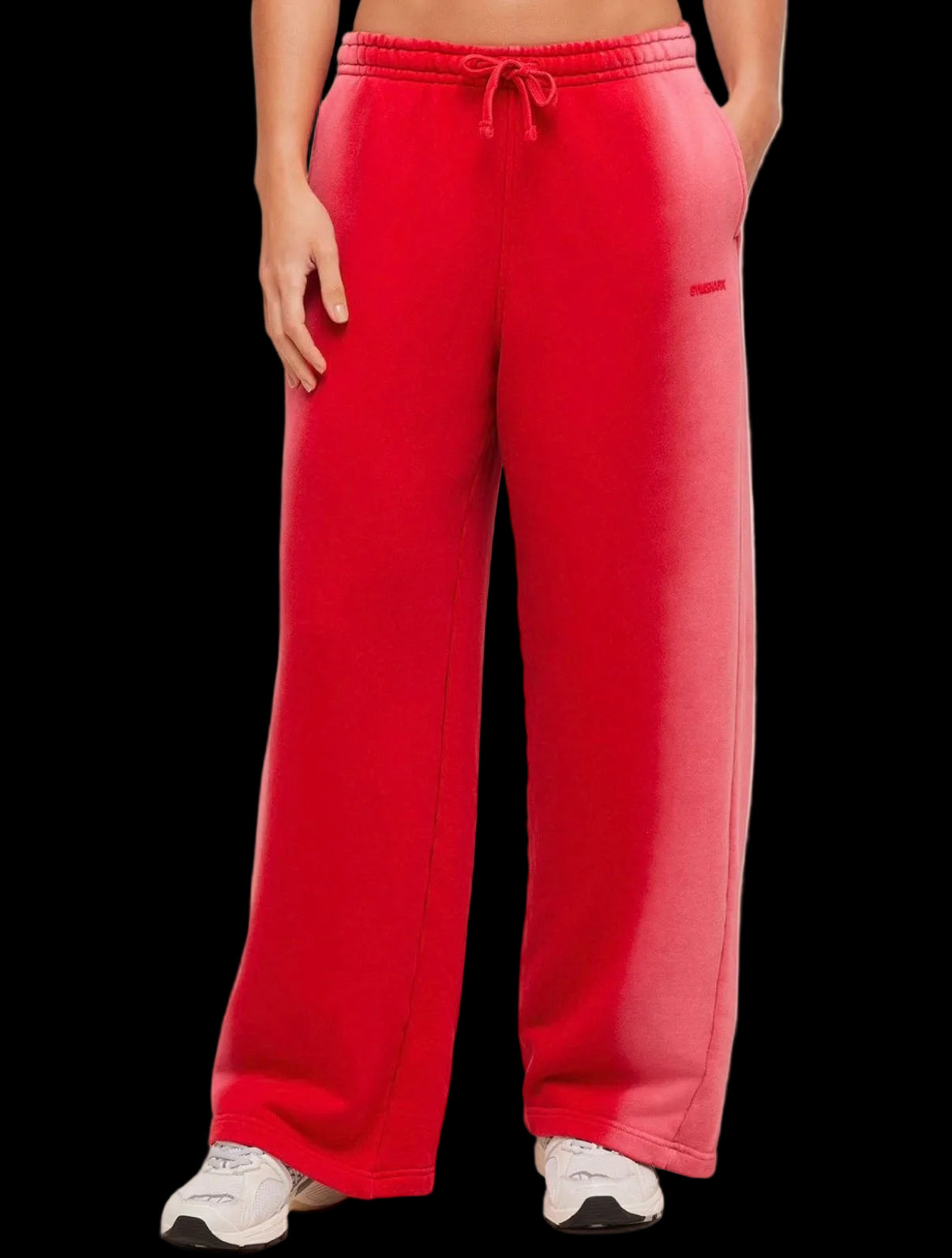 Gymshark Pump Washed Straight Leg Joggers -
Carmine Red/Soft White