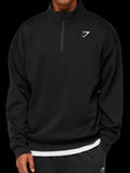Gymshark Crest Oversized 1/4 Zip - GS Black