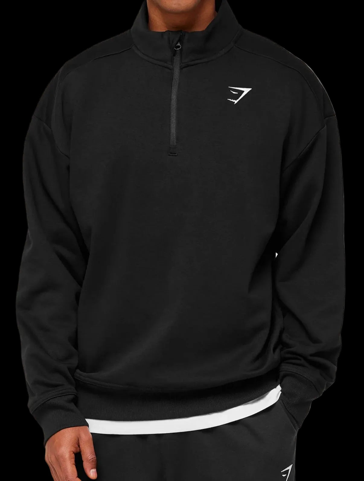 Gymshark Crest Oversized 1/4 Zip - GS Black