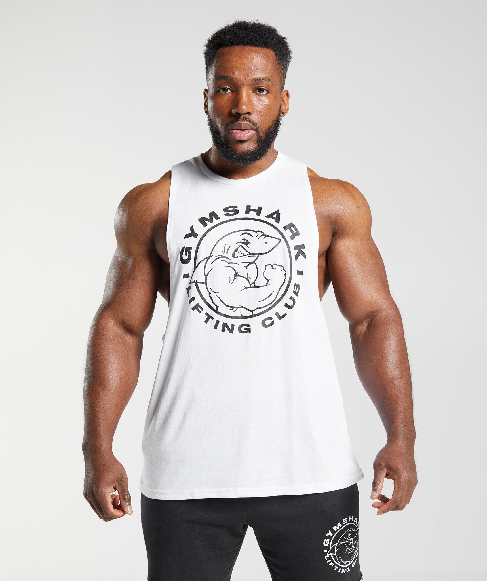 GymShark Legancy Drop Arm Tank Blanca