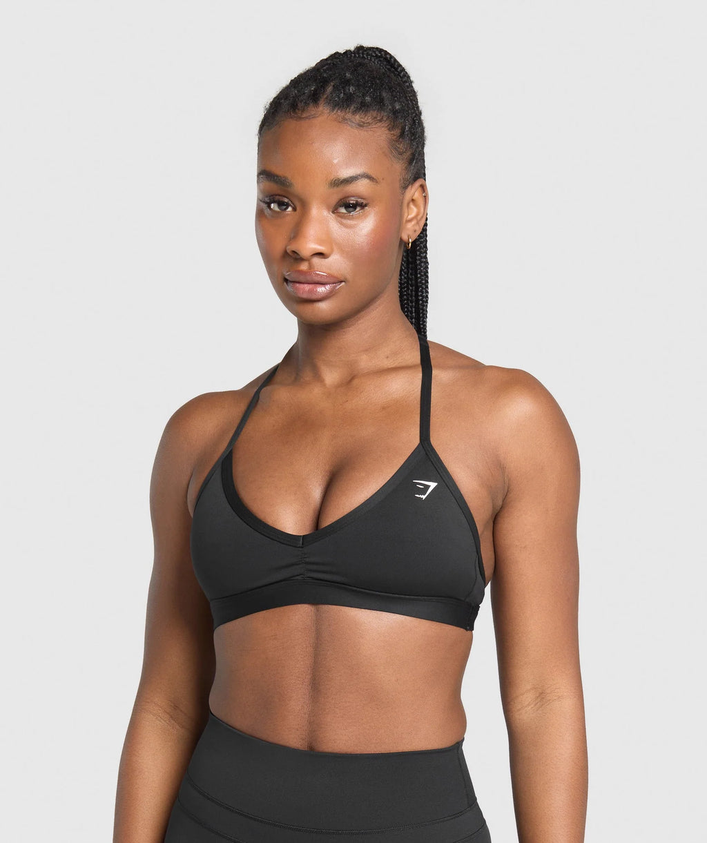 GymShark Minimal Halterneck Sports Bra Black