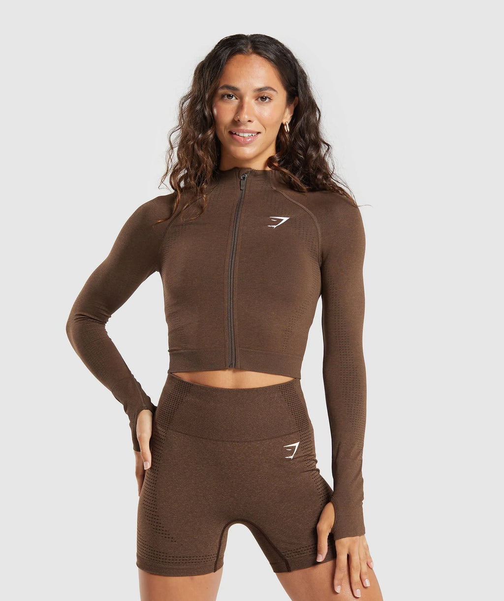 GymShark Vital Seamless Midi Zip Pullover