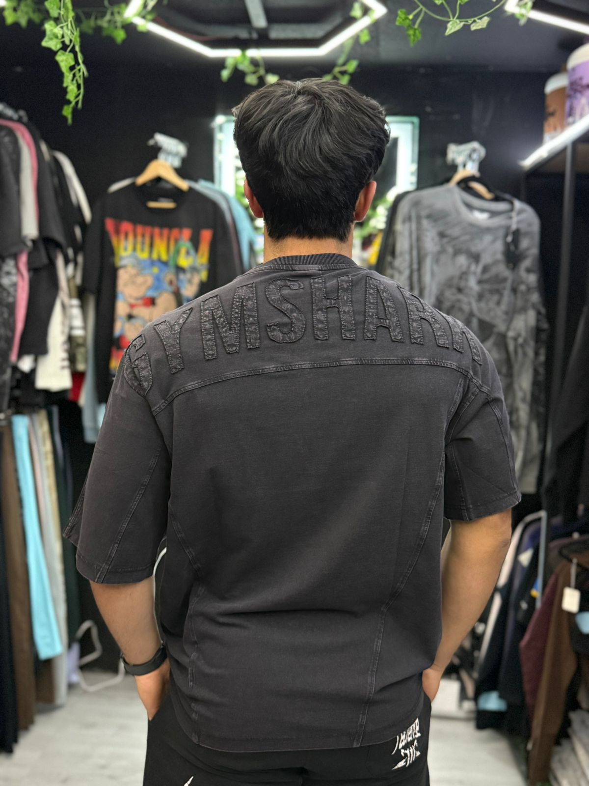 GymShark Power Washed T-Shirt Black