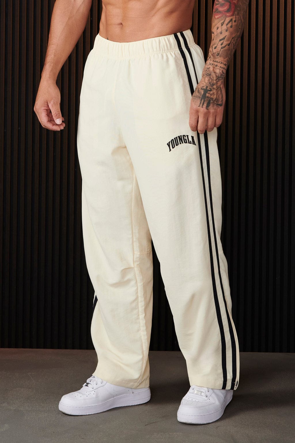 YoungLA Flagship Track Pants Beige Cream