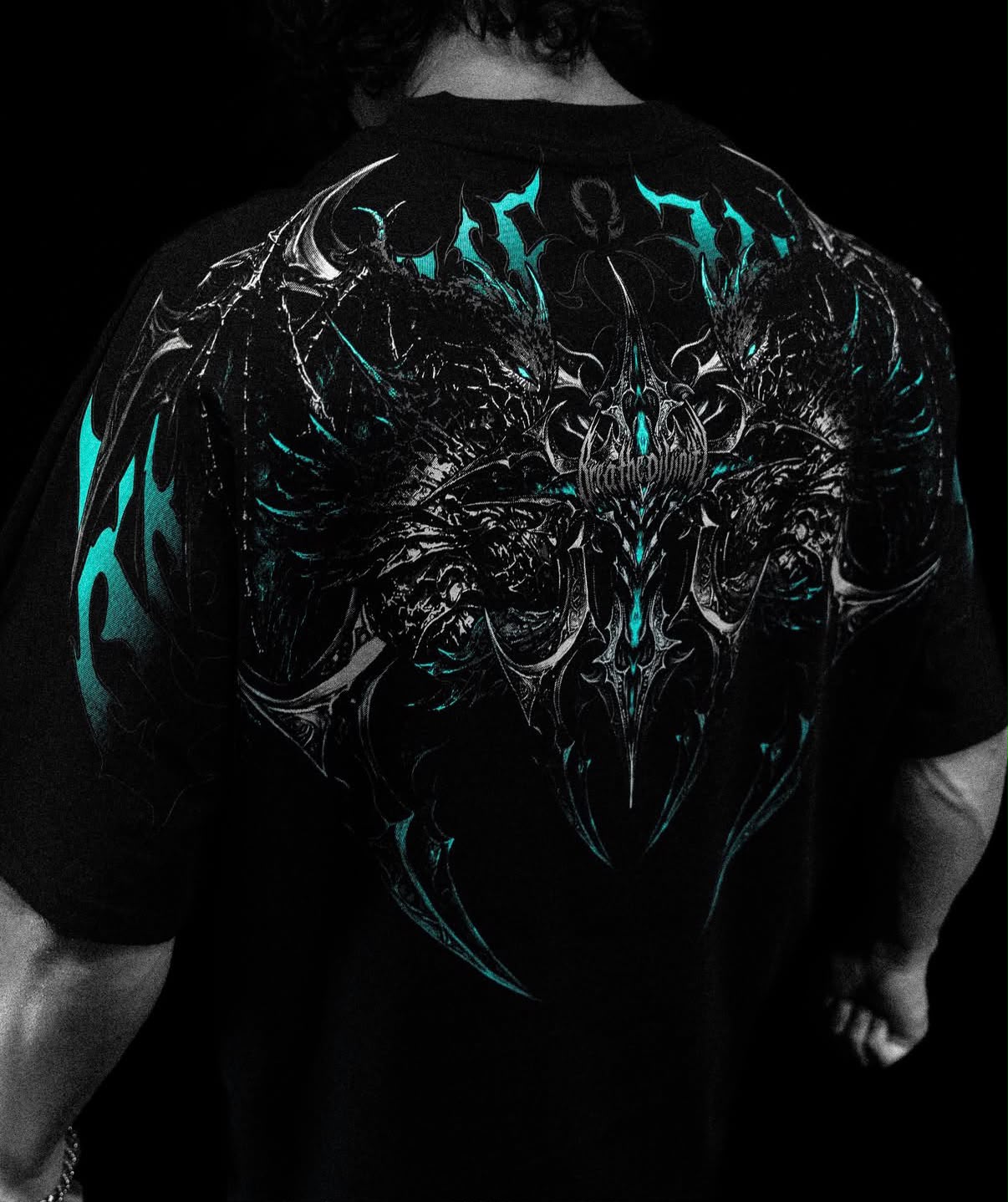 shadow monarch oversized t-shirt azul