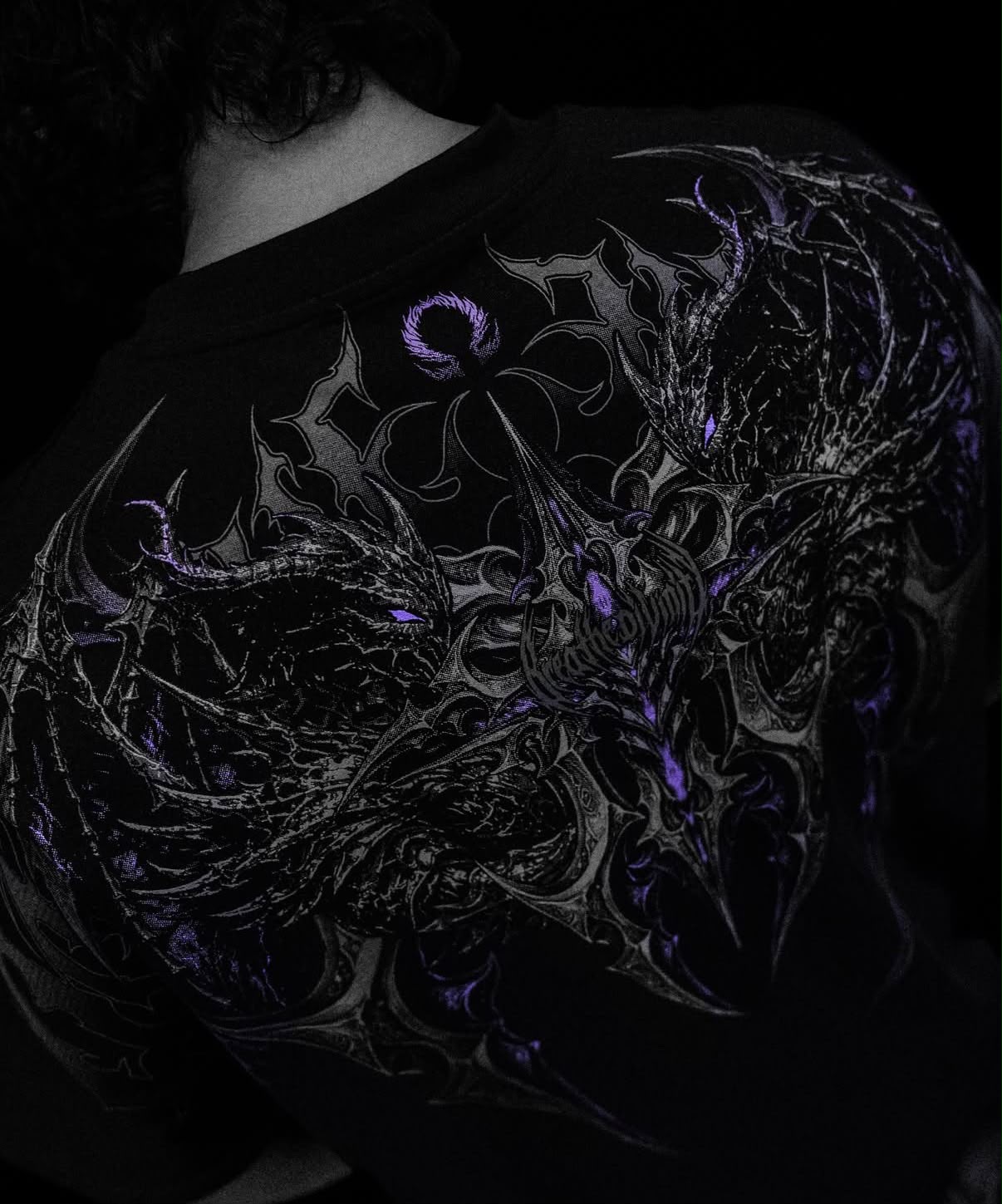 shadow monarch oversized t-shirt morado