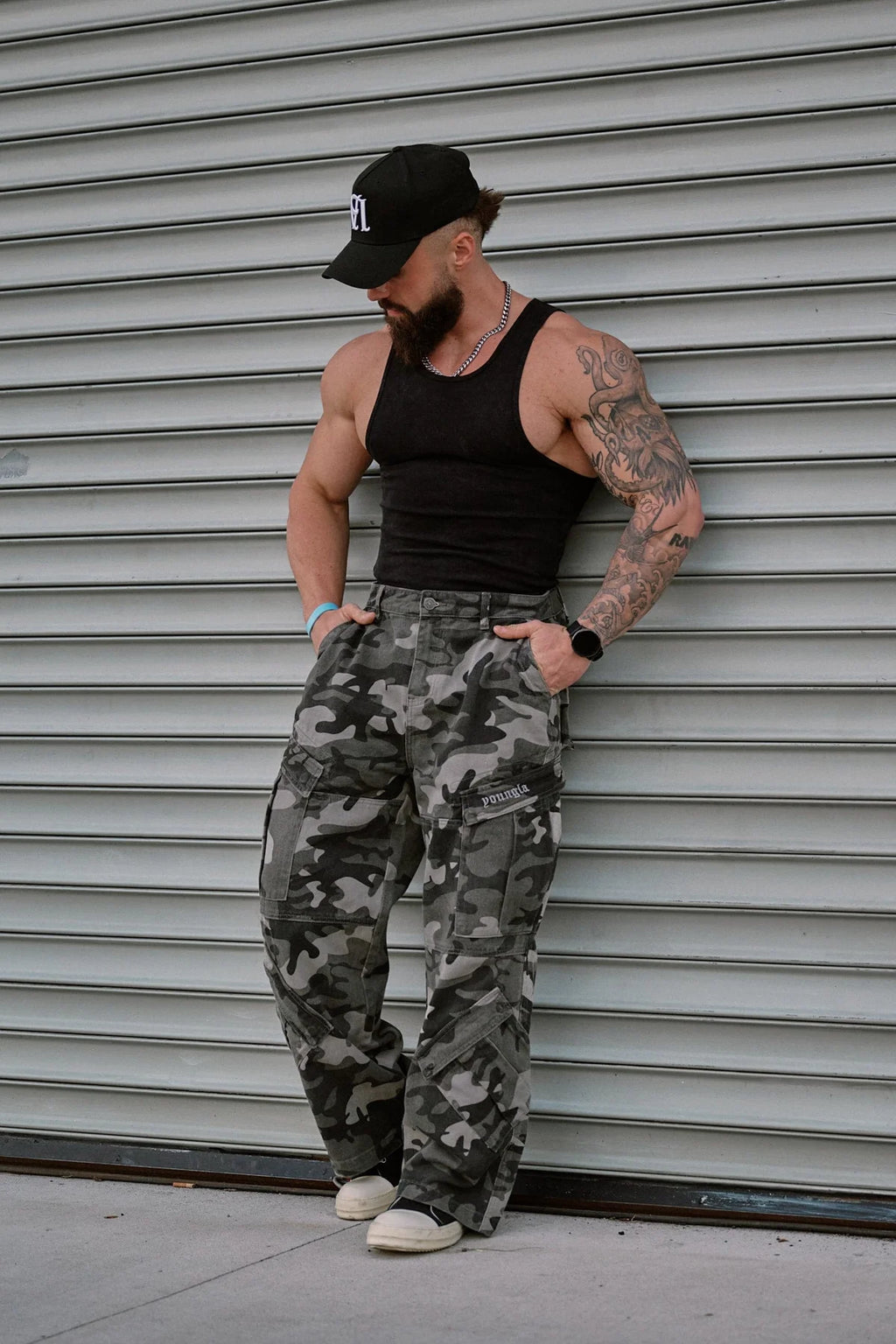 YoungLA Battalion Cargo Pants OG Grey Camo