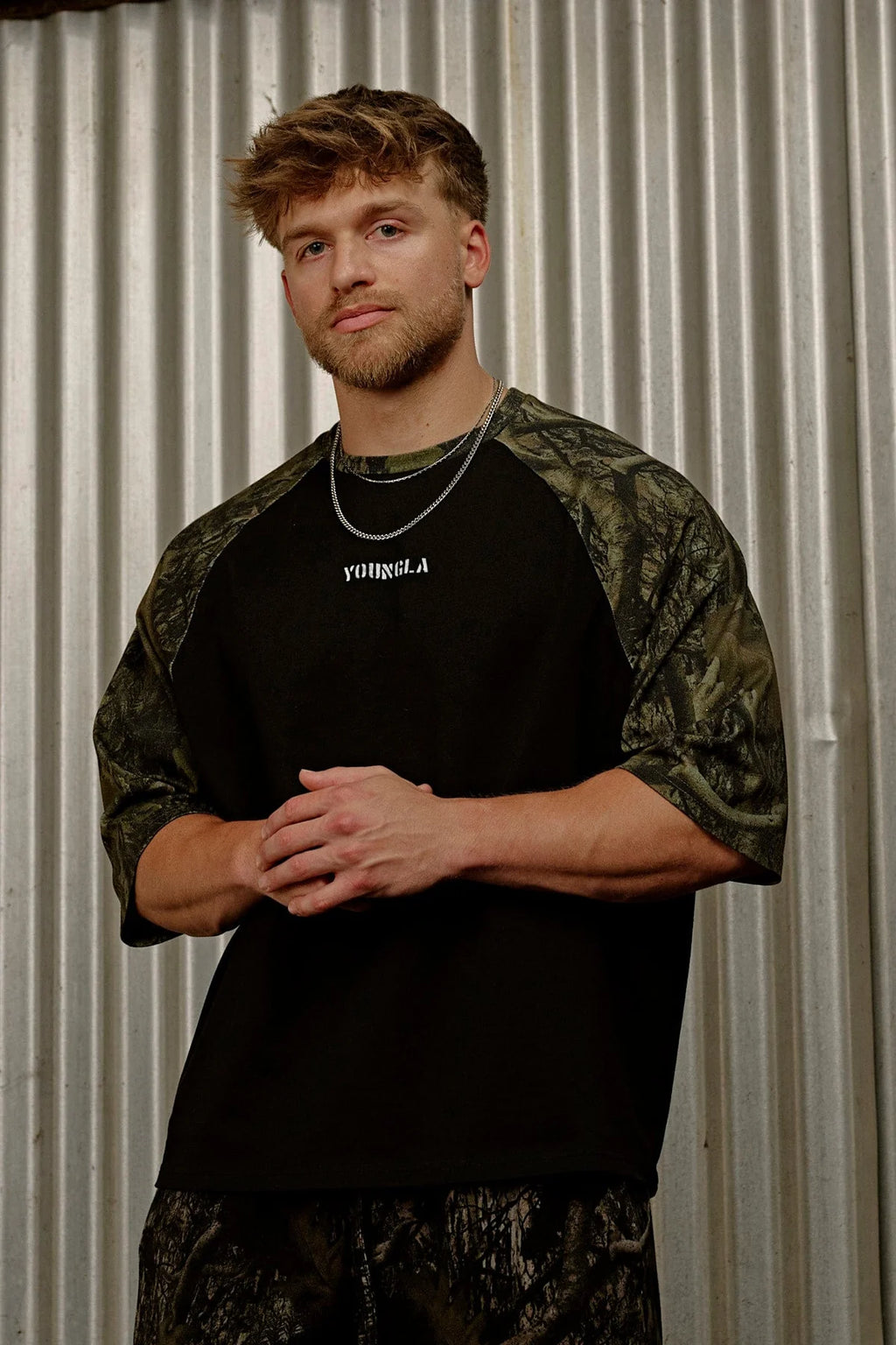 YoungLA Oversized Baseball Tees Dark Camo