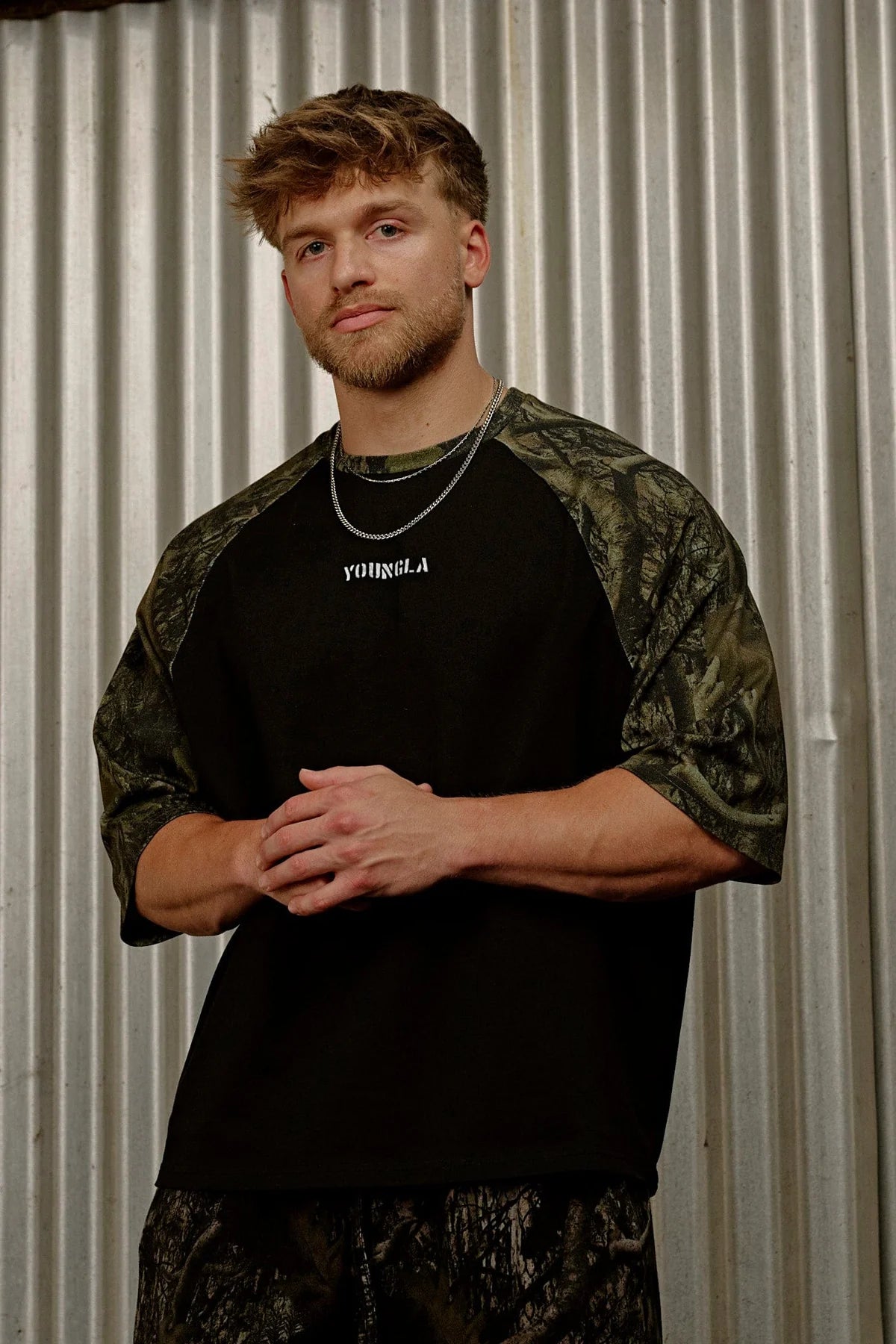 YoungLA Oversized Baseball Tees Dark Camo