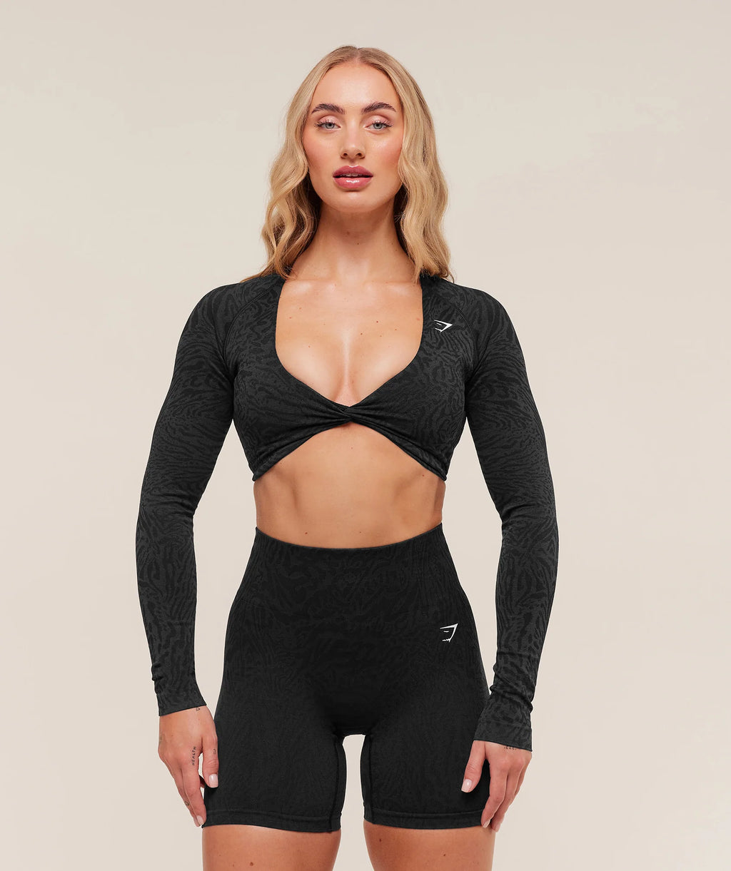 GymShark Adapt Animal LongSleeve Crop Top