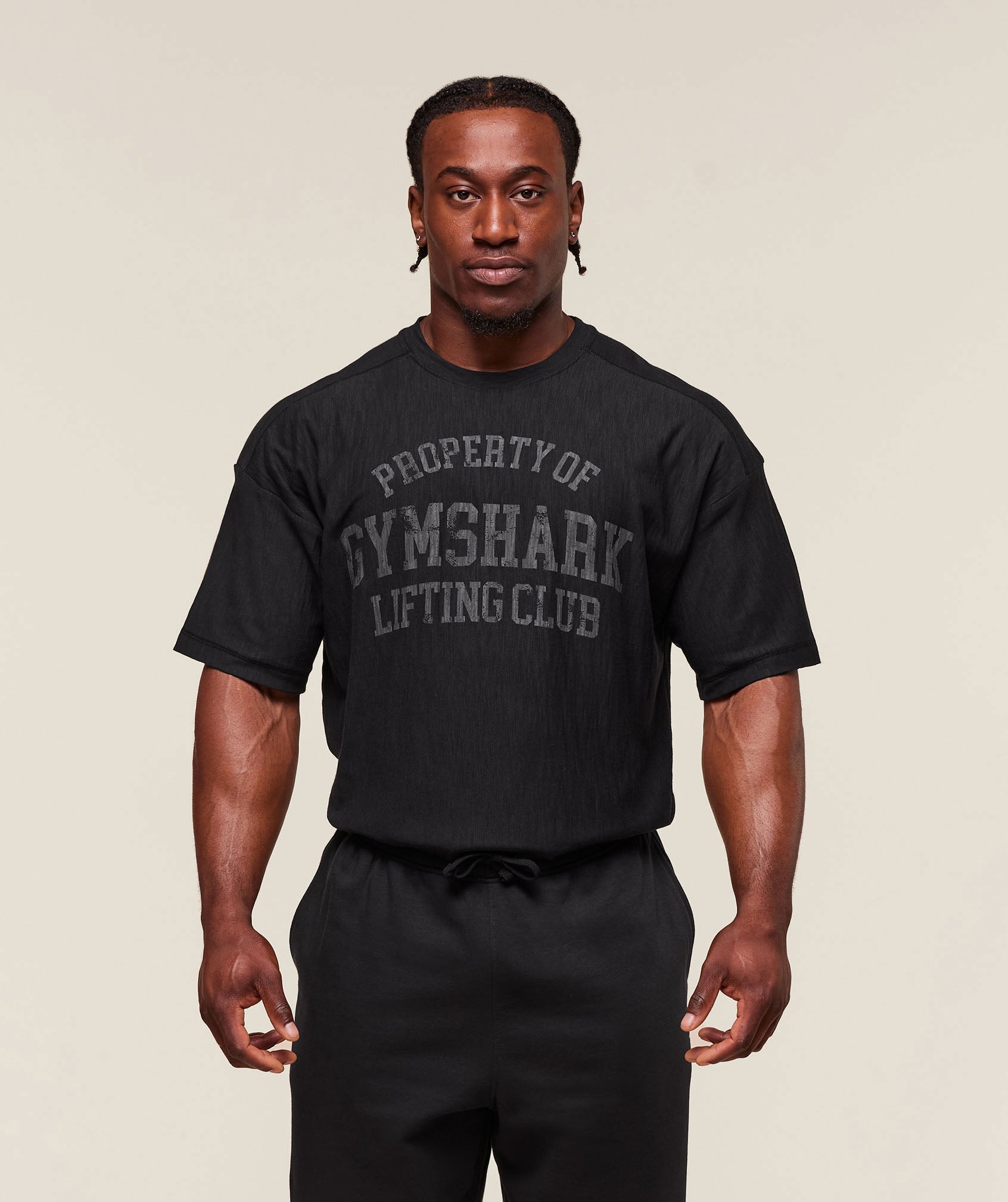 GymShark Lightweight Slub textured Negra