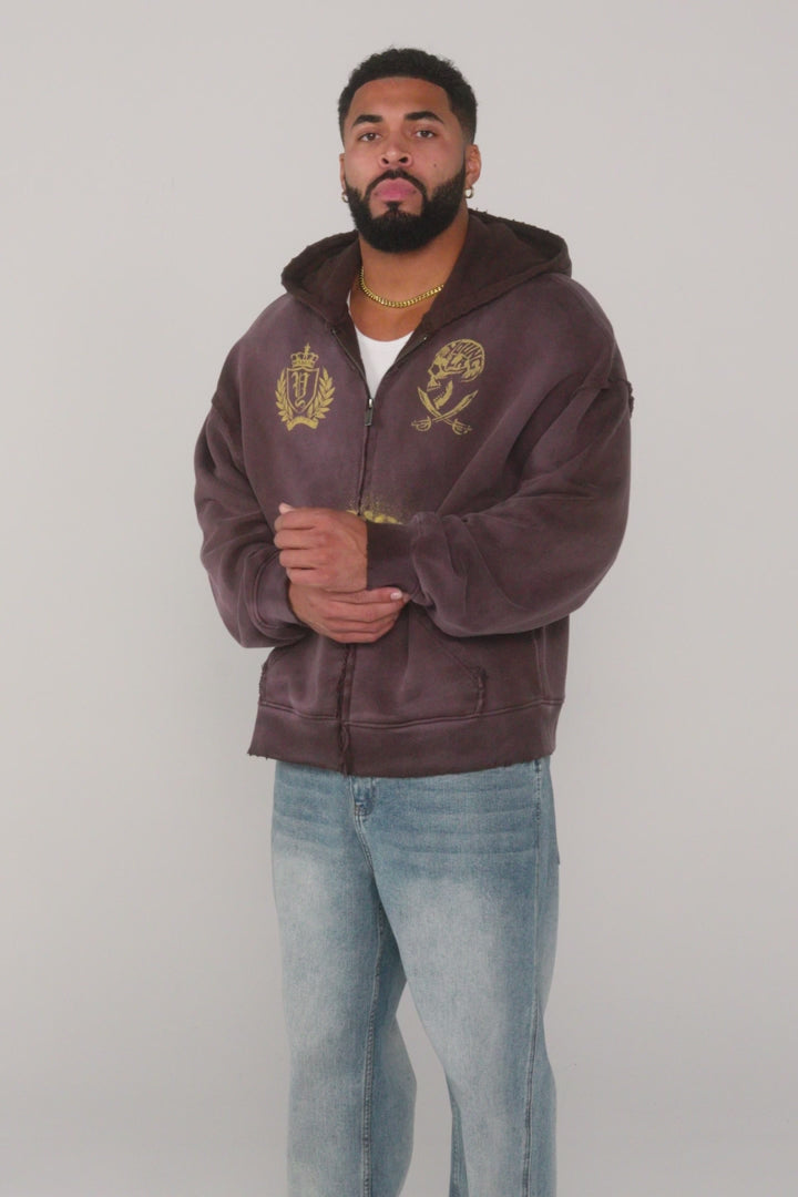 YoungLA Gosth Zip UP Hoodie Black