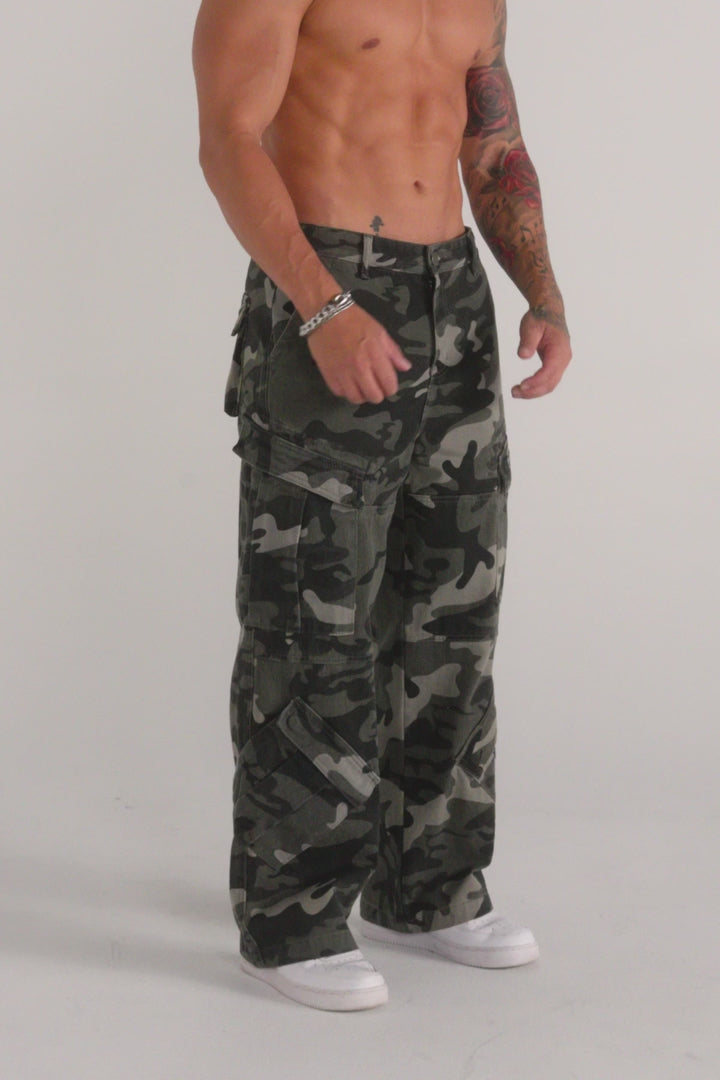 YoungLA Battalion Cargo Pants OG Grey Camo