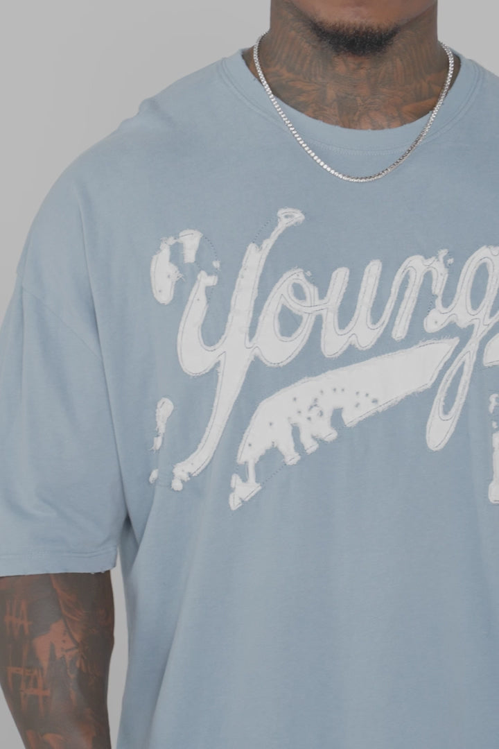 YoungLA Distressed Script Tees