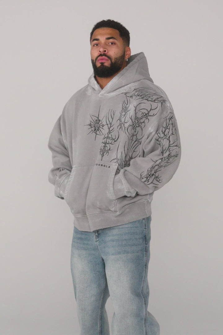 YoungLA Cyberpunk Hoodies Gray