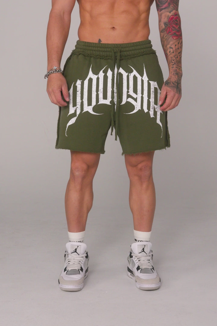 YoungLA Deconstructed Terry Shorts Black