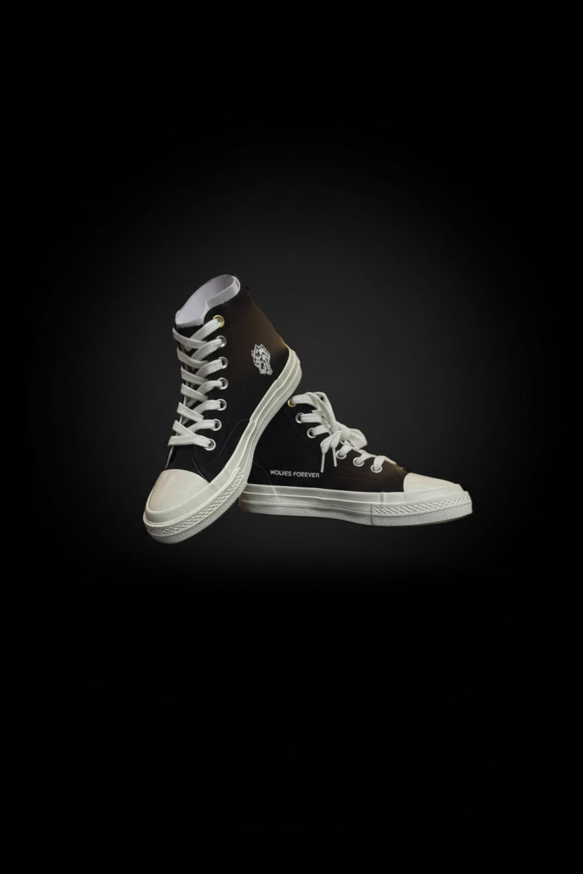 WOLVES FOREVER SUEDED WALK 1-DIOS HIGH TOP SHOE IN BLACK