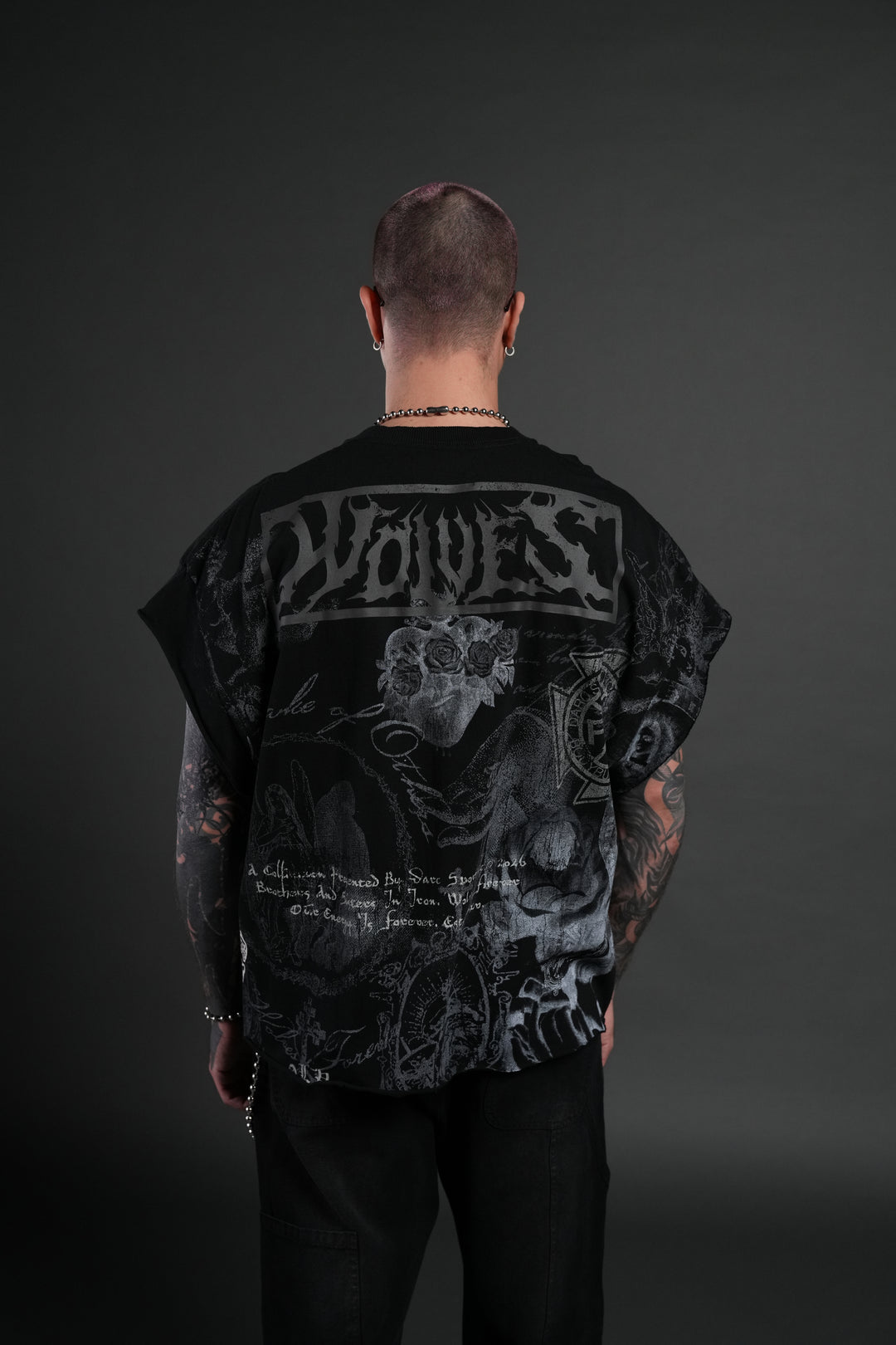 DarcSports Heart of Thorns Distressed Grunge Cut-Off Mid-Length Raw Hem Tee