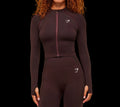 Gymshark Vital Seamless Midi Zip 2.0 Pullover - Rich Maroon