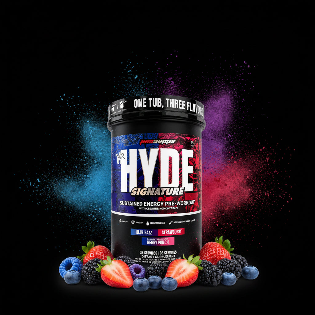 Prosupps Hyde Signature Blue Razz, Strawburst & Berry Punch
