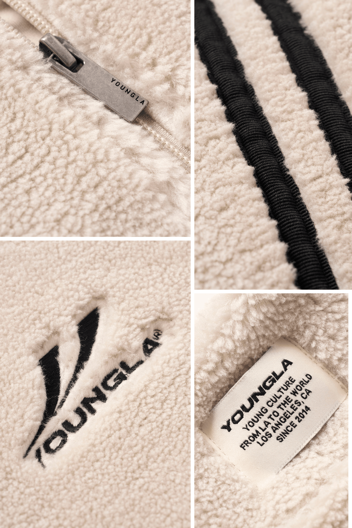 YoungLA Streetwear Sherpa Jacket White