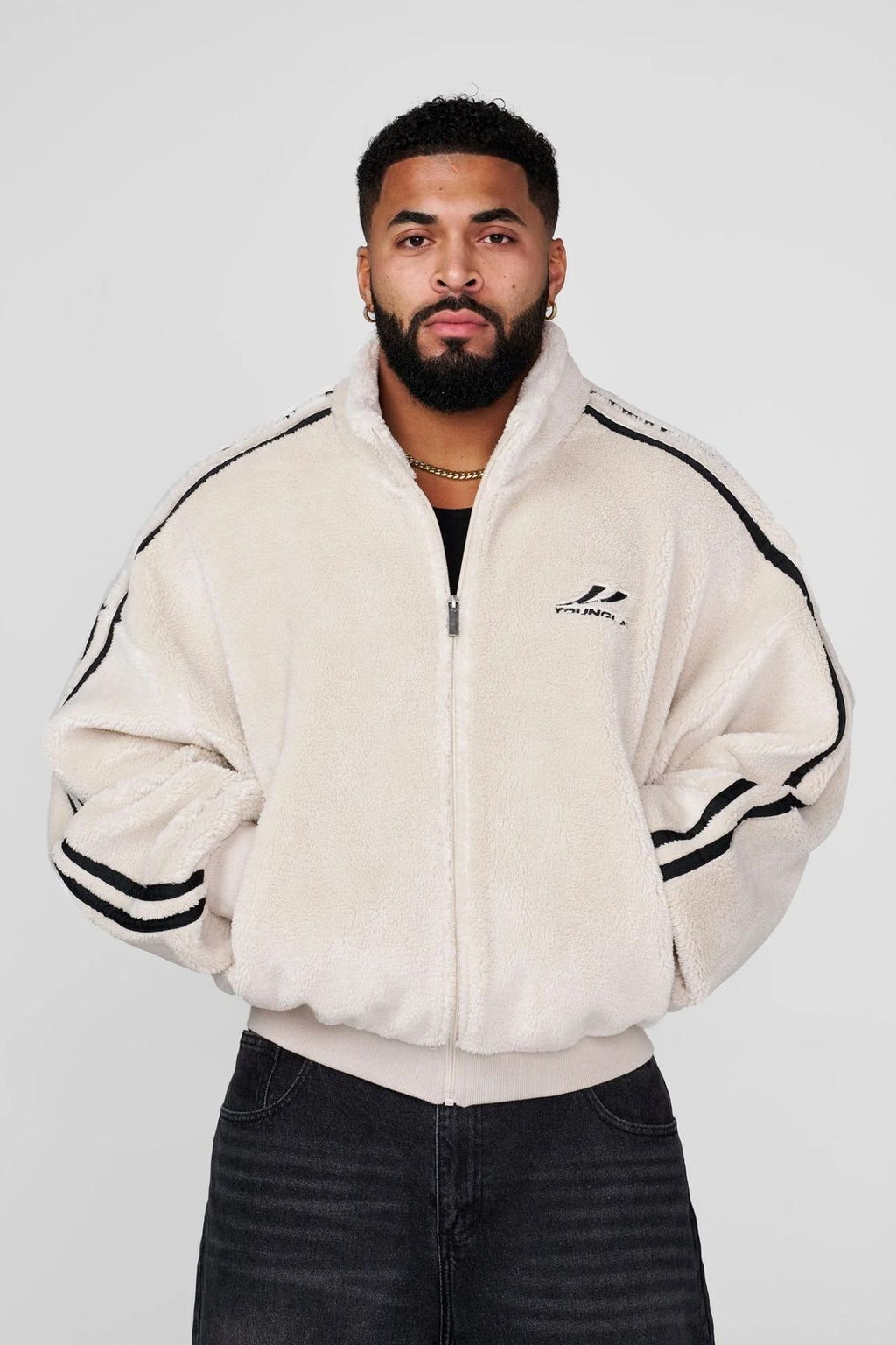YoungLA Streetwear Sherpa Jacket White