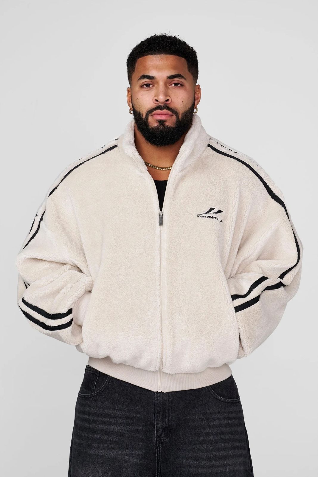 YoungLA Streetwear Sherpa Jacket White