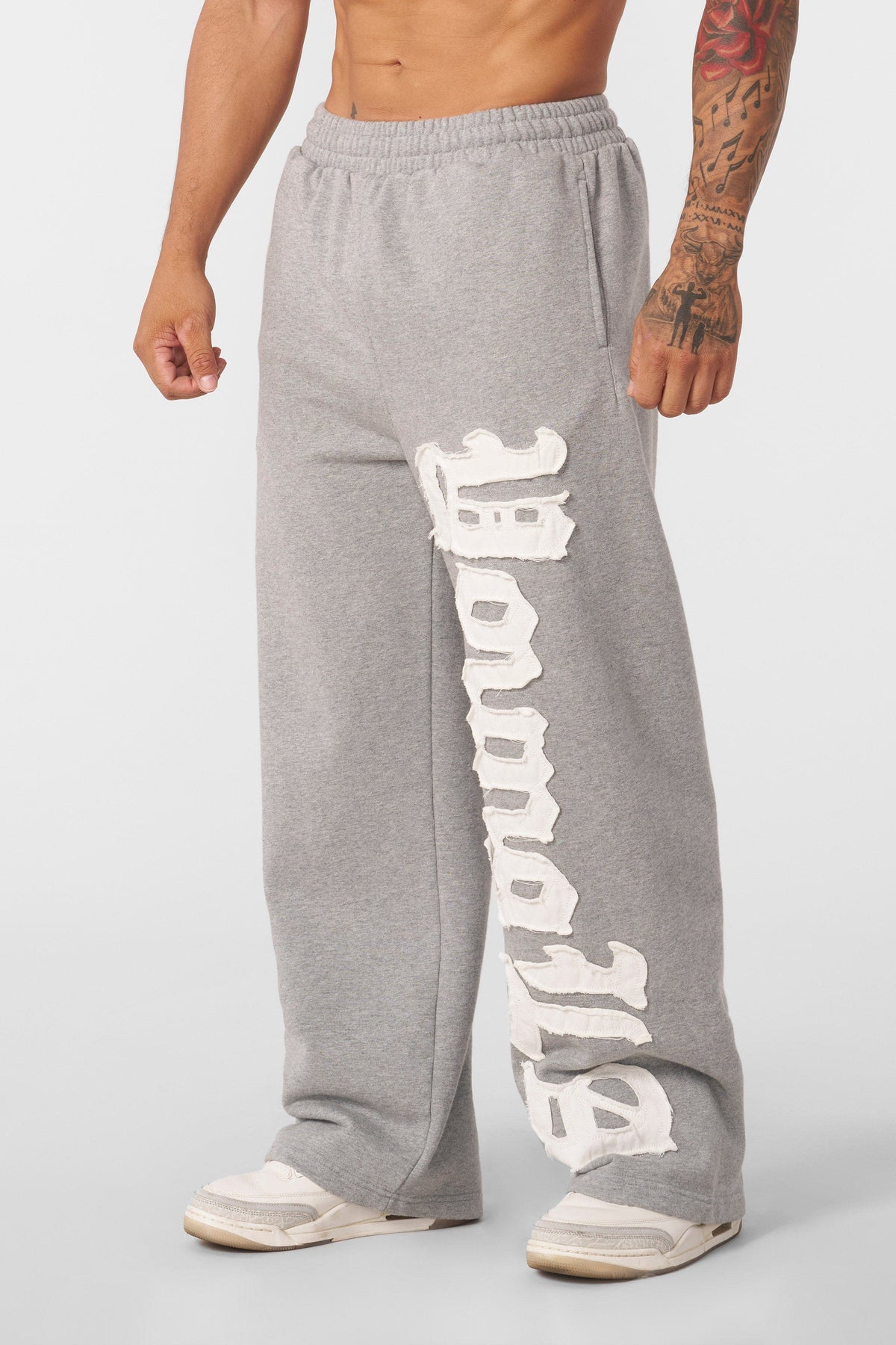 YoungLA Big Patch Sweats Grey