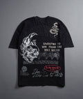DarcSports Flame Skull Premium Oversized Tee inCream