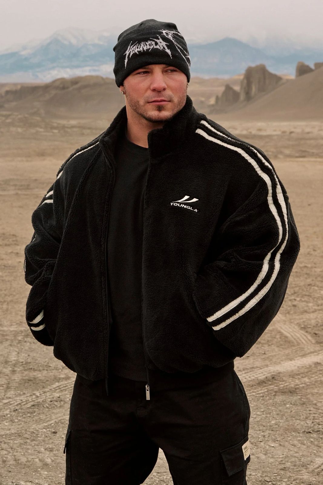 YoungLA Streetwear Sherpa Jacket black