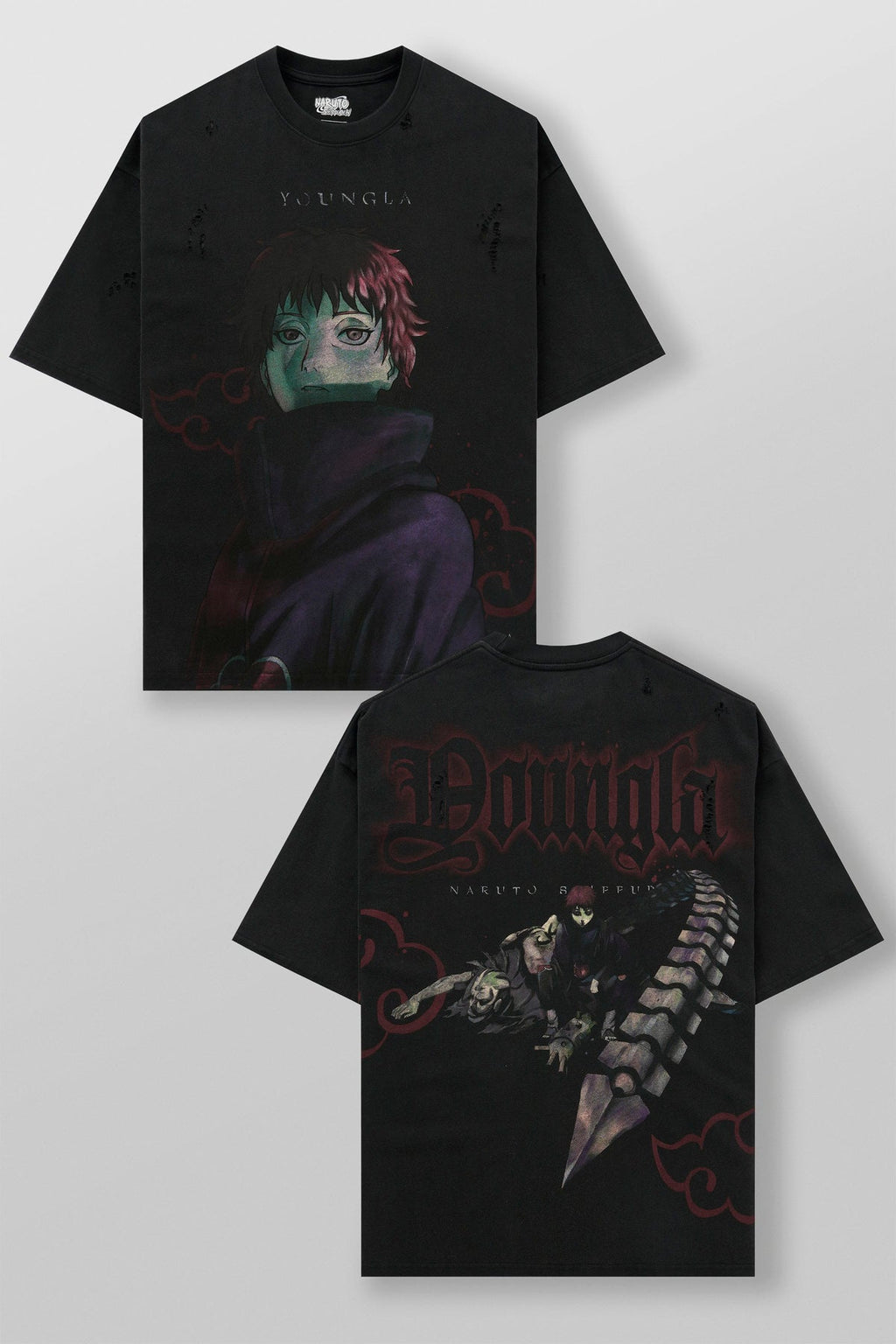 YoungLA Naruto Distressed Tees