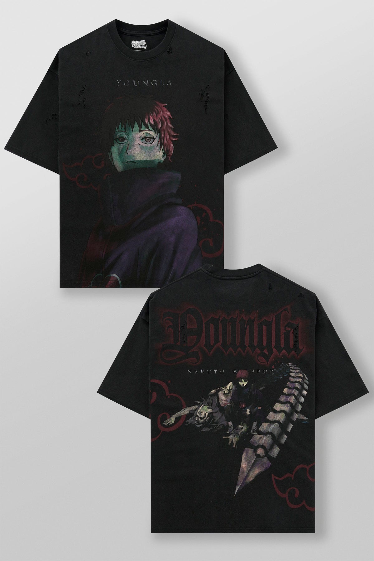 YoungLA Naruto Distressed Tees