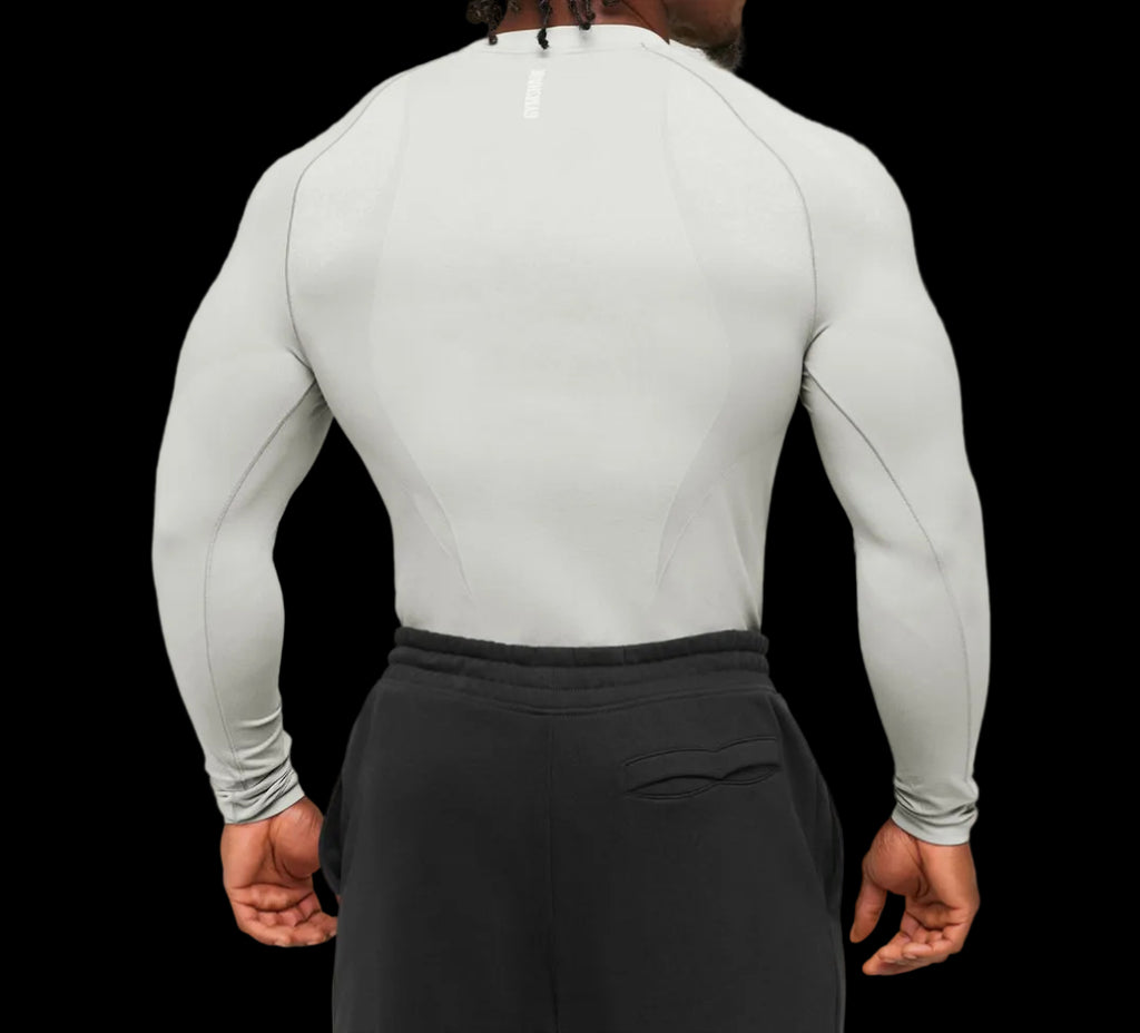 Gymshark Shadow Seamless Long Sleeve T-Shirt Grey