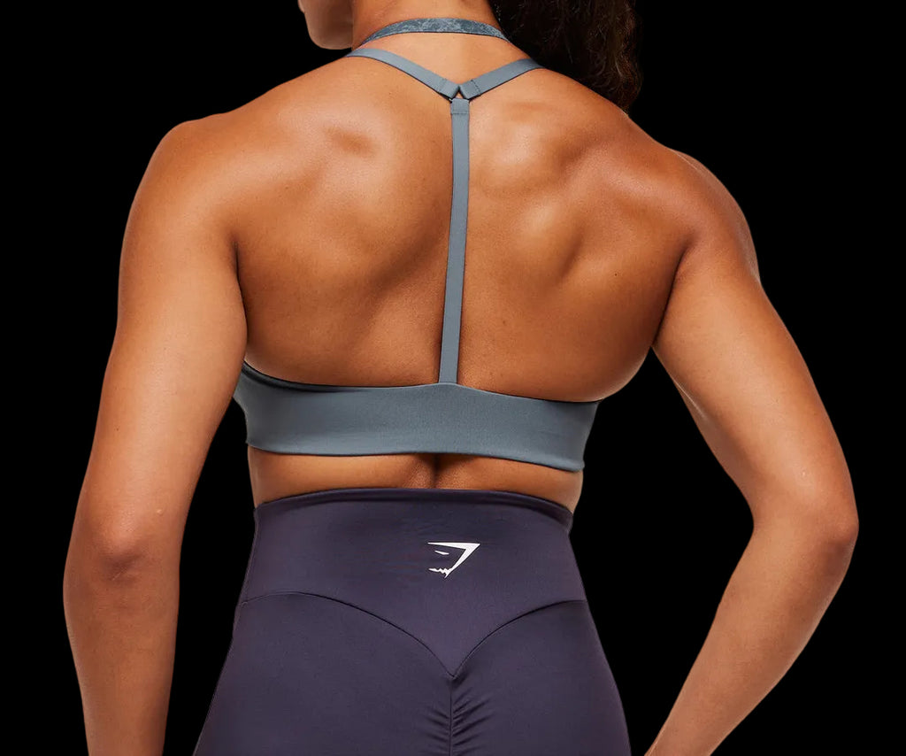 Gymshark Reps T Back Sports Bra Iron Blue