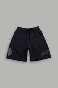 DarcSports Loyalty Frvr Raw Hem Oversized PostLounge Sweat Shorts in Black
