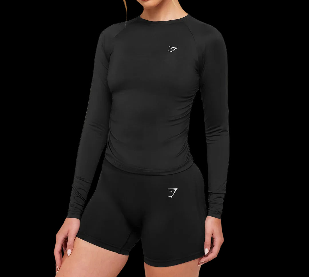 Gymshark Flutter Long Sleeve Top Black