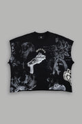 DarcSports Heart of Thorns Distressed Grunge Cut-Off Mid-Length Raw Hem Tee