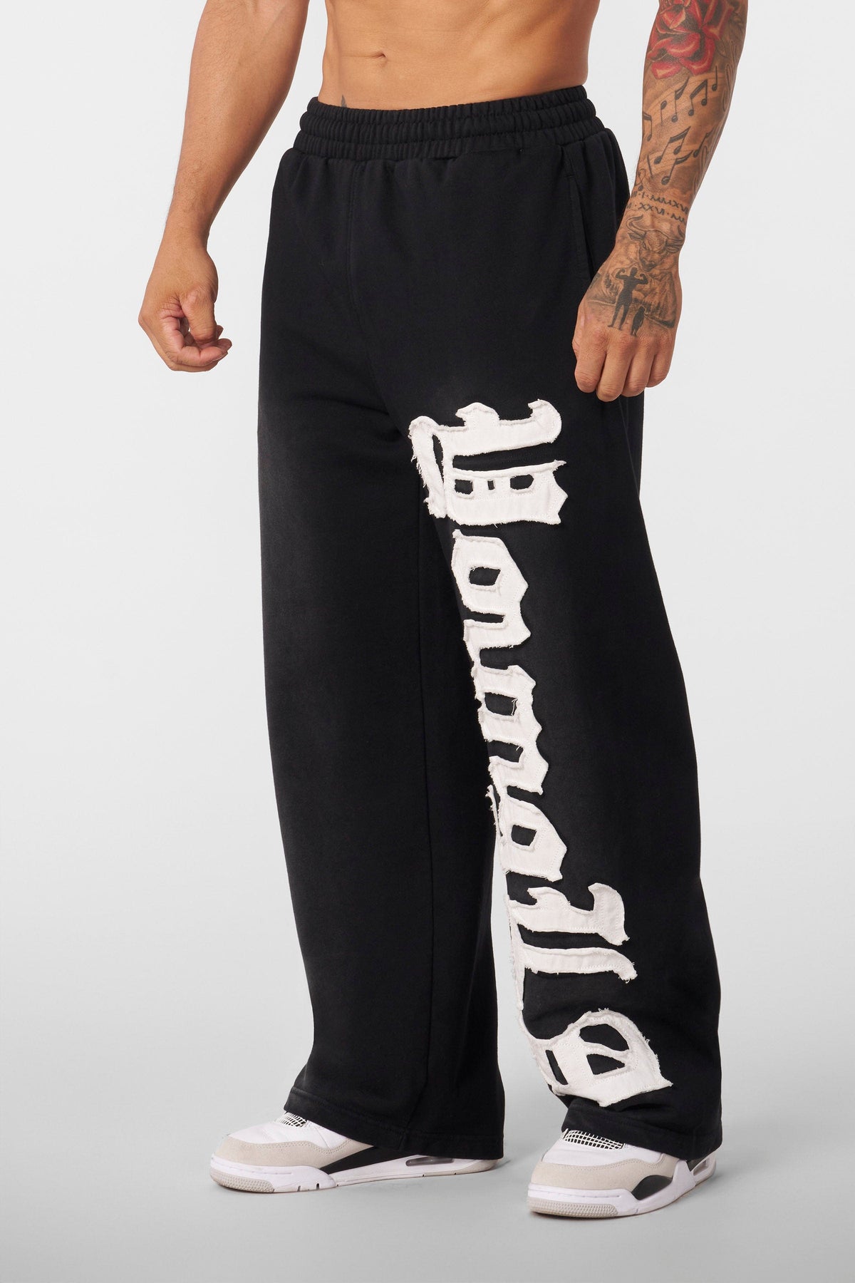 YoungLA Big Patch Sweats Black